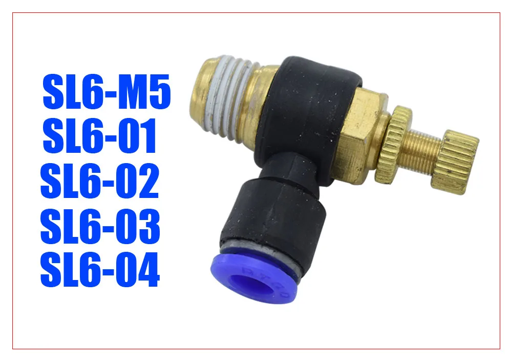 Детали для пневматического быстроное соединение M5 1/" 1/4" 3/" 1/2" резьба соединительной трубы фитинги для 6 мм шланг SL6-M5, SL6-01, SL6-02, SL6-03, SL6-4