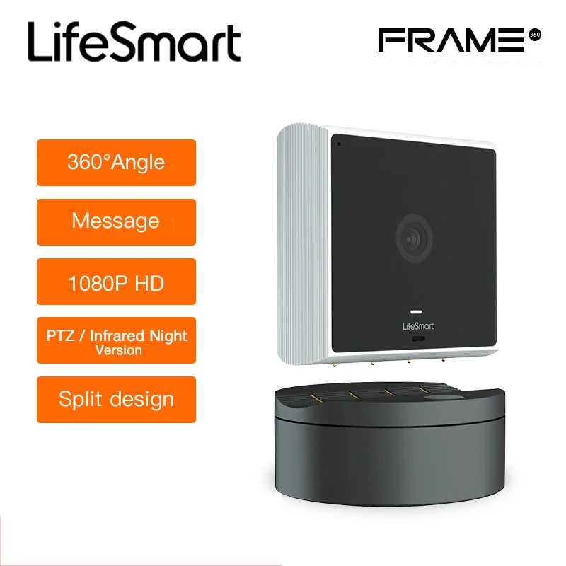 

Lifesmart Frame Camera 1080P Detachable Wireless IP Camera 360 Angle Webcam Smart Camera WiFi Pan-tilt Night Vision WiFi Camera
