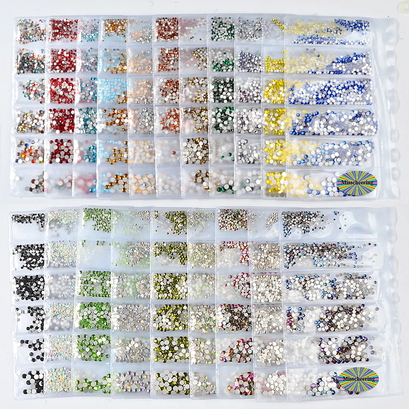

1pack Mixed Size Charm Crystal 3D Nail Art Rhinestone Decorations Flatback Glass Non Hotfix Gems Manicure Design Accessory