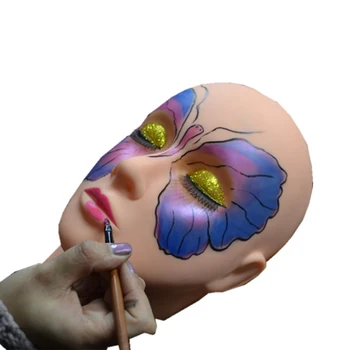 

1Pcs Closed Eyes Multifunction Mannequin Practice Head Model Tattoo for Permanent Makeup Eyebrow New Eyelash Practice skin Head