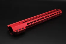 New Style 13.5 inches Length Keymod Handguard Red Picatinny Free Floating Hand Guard Fit .223 Rifle Hunting