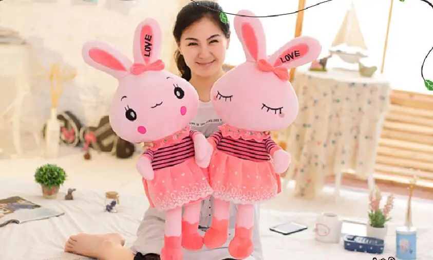 

stuffed toy about 95cm pink skirt cute cartoon rabbit plush toy soft doll throw pillow Christmas gift b1224