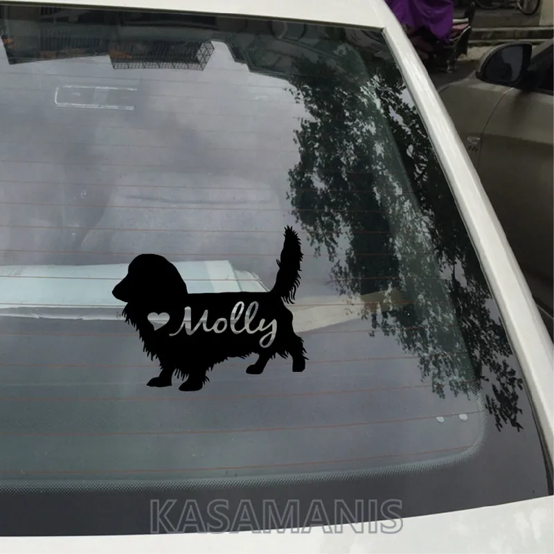 long Haired Dachshund Car Decal