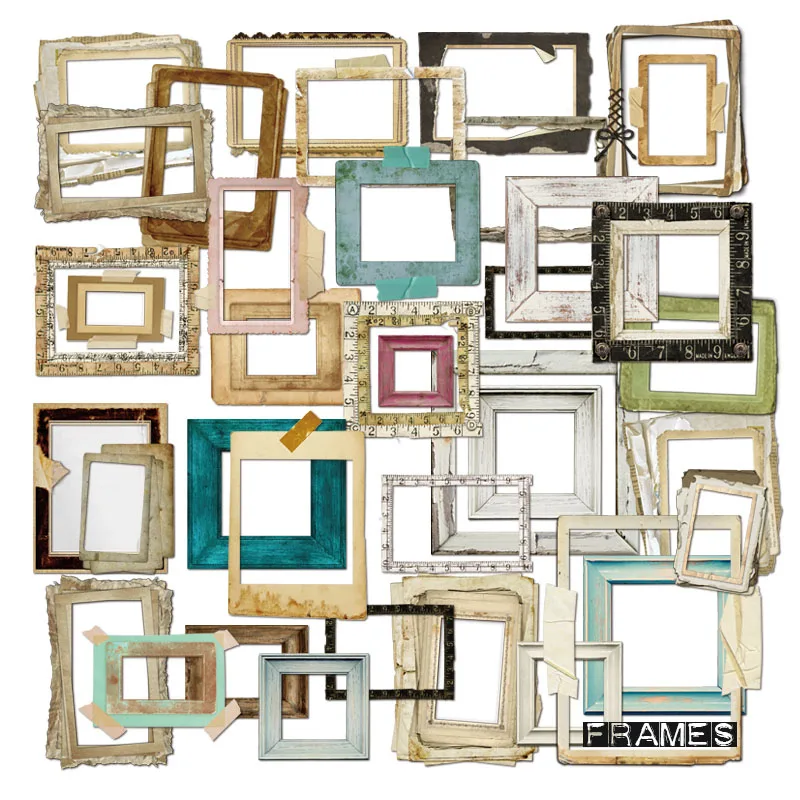 

35Pcs Vintage Photo Frame Pattern Scrapbooking journal Album Happy Planner HandCrafts Decoration Stickers Journaling Project