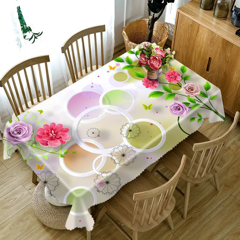 

round table dining Tablecloth luxury Cofffee Dining waterproof 3D rectangular tablecloth customized size Cushion cover