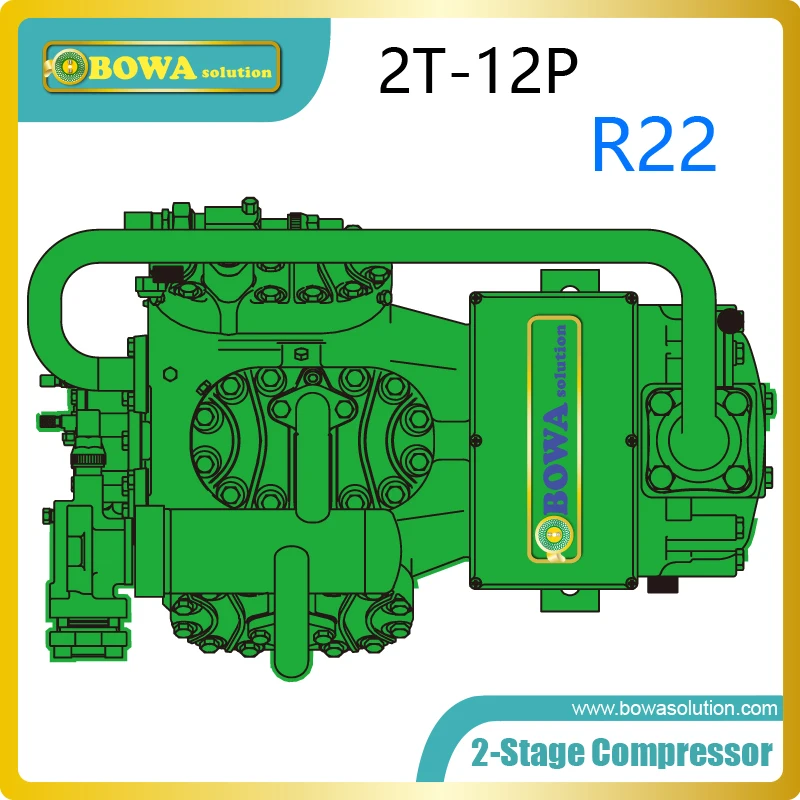 2-stage R22 хладагент поршневые компрессоры установлены в ультра-низком холодильном оборудовании или лабораторном оборудовании