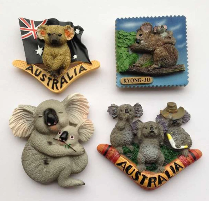 Handmade Painted Australian Flag Koala 3D Fridge Tourism