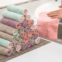 4 цвета эффективность супер абсорбент микрофибра кухонное блюдо ткань двухэтажная посуда домашнее полотенце для уборки Кухонные гаджеты