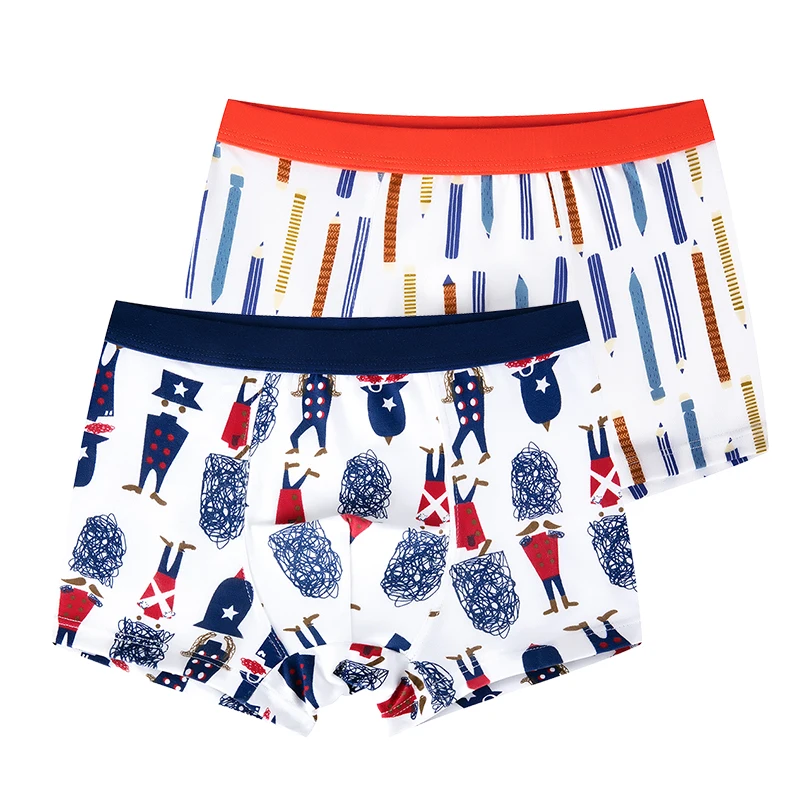 

2 Pcs/lot Soft Organic Cotton Kids Underwear Teenager Underpants Animal Children Shorts Baby Boxer Briefs Boy Panties