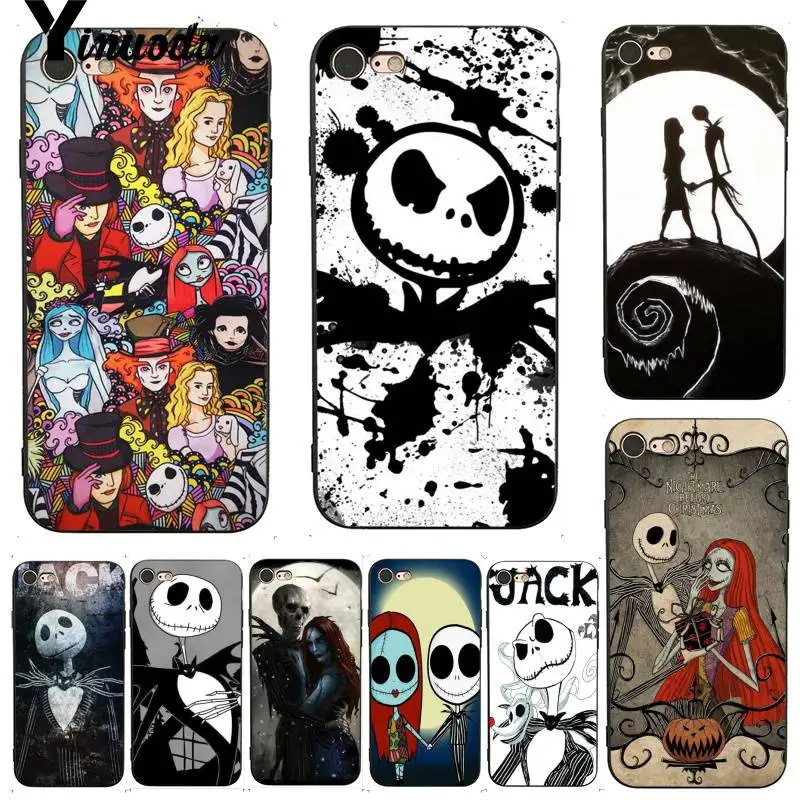 

Yinuoda For iPhone 7 6 X Case Jack&Sally Nightmare Before Christmas Bling Popular Soft Case for iPhone 7 X 6 6S 8 Plus 5 XS XR