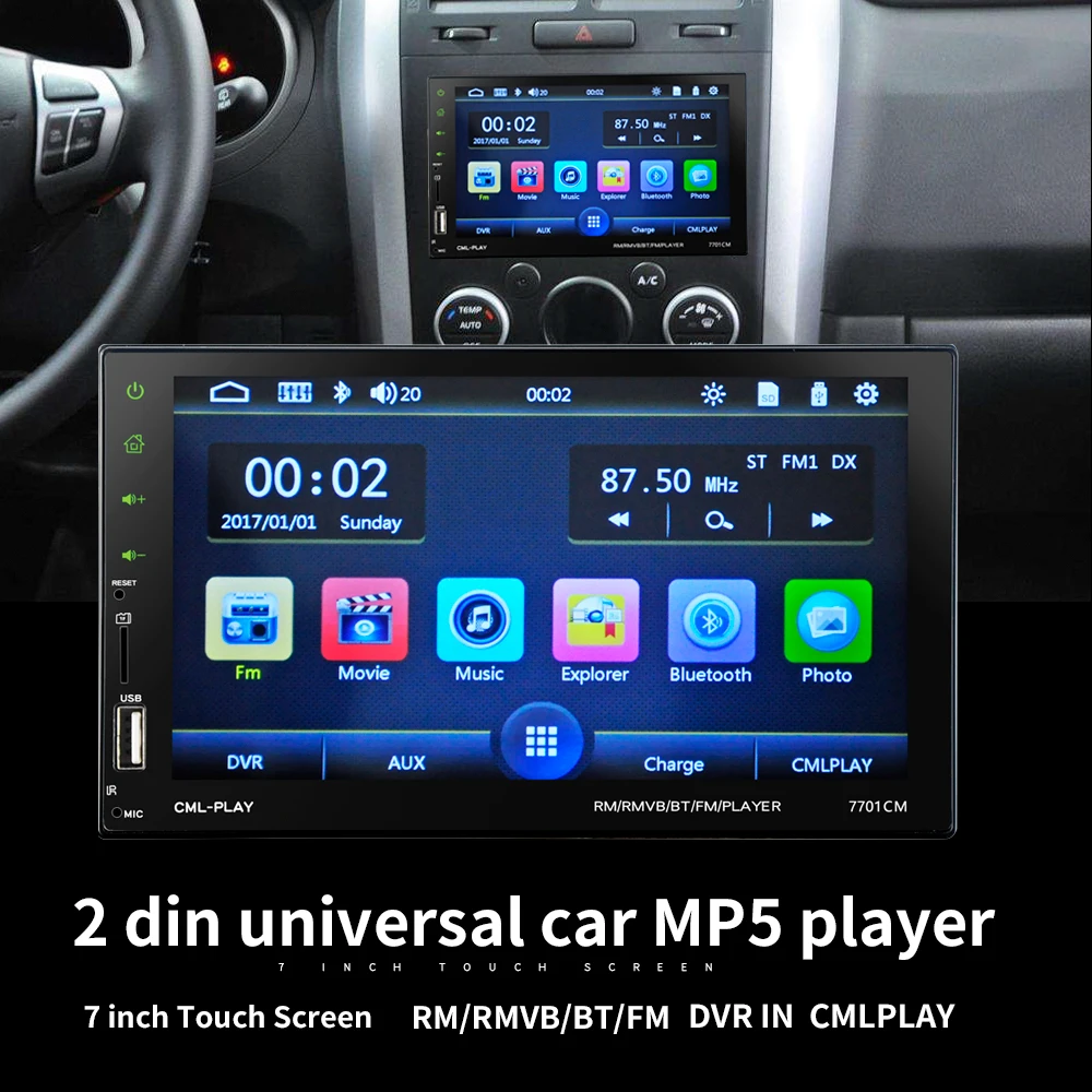 2 Din Автомобильный Радио " Bluetooth Автомобильный мультимедийный плеер 2din сенсорный Авторадио MP5 SD/FM/MP4/USB/AUX аудио стерео с камерой