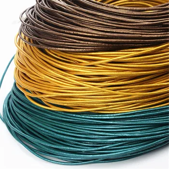 

COMEOWN Pearl Genuine Leather Cords 2mm 5M Craft Round Real Leather Cord/Rope/Thread For DIY Bracelet Necklace Jewelry Making