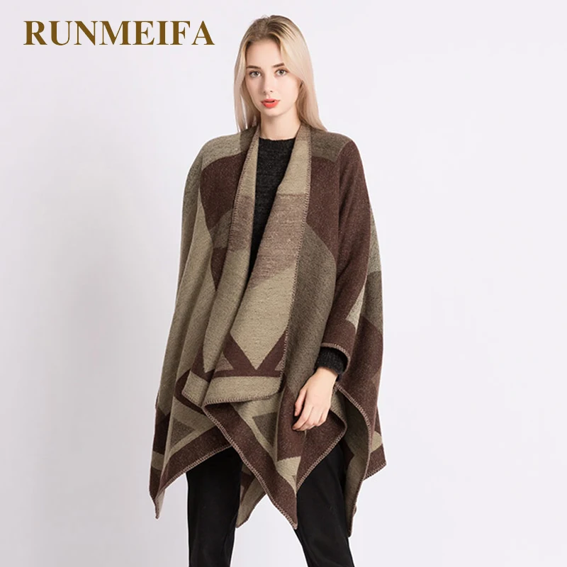 

[RUNMEIFA]New arrival ponchao scarves bohemian geometry scarf tassel hooded cloak cape women clothes classic shawl free shipping
