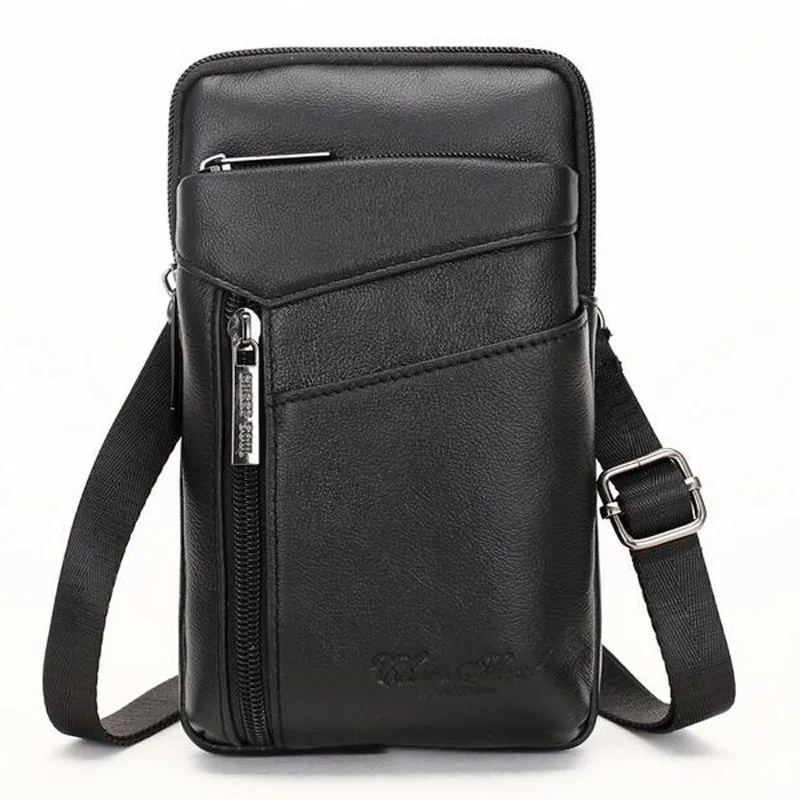 Новый Для мужчин Crossbody для Для мужчин поясная сумка из натуральной кожи ячейка/мобильный телефон ремень крюк мешок модные мужские