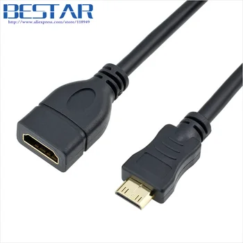 

1.4V Mini HDMI Male to HDMI Female Converter Adapter OTG Cable Cord 1080P Short 15cm for XBOX PS3 3D HDTV Camera,Free shipping