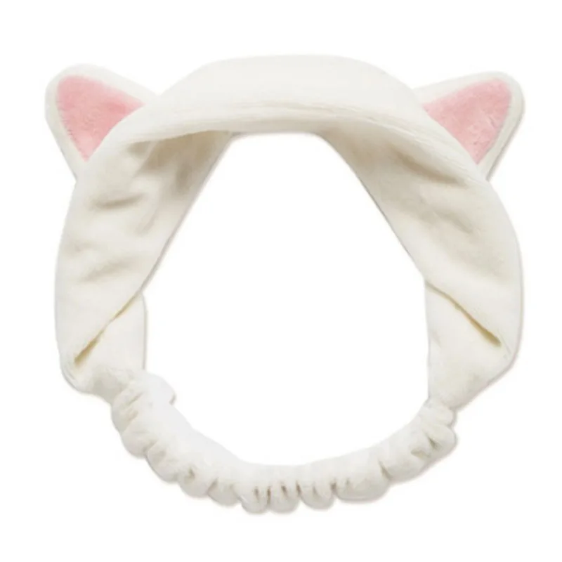 Женская эластичная бархатная повязка на голову, милые кошки, уши, повязка для волос, косметический инструмент для макияжа, BHD2
