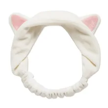Женская эластичная бархатная повязка на голову, милые кошки, уши, повязка для волос, косметический инструмент для макияжа, BHD2
