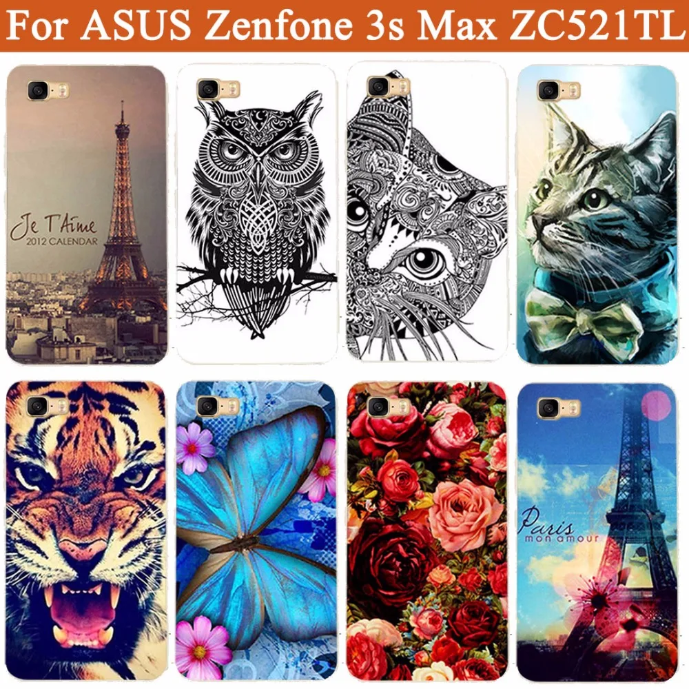 Жесткий чехол для Asus Zenfone 3s max ZC521TL 5 2 дюйма с изображением тигра совы розы|Бамперы|