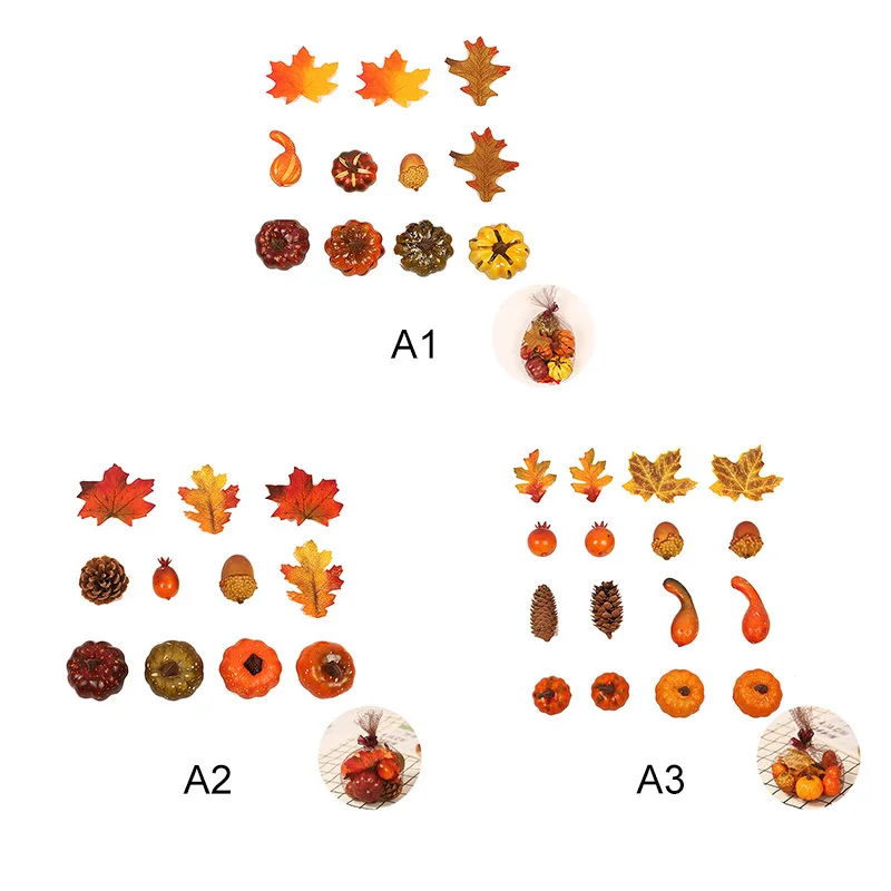 Artificial Foam Pumpkins PVC Maple Leaves Simulation Foam Plants Fake Leaves Halloween Thanksgiving Home Decoration Props