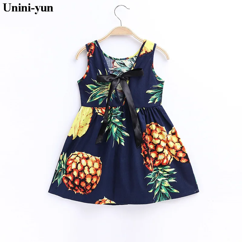 Unini-yun Baby Girls Summer Dress New Brand Kids Print Party for Children Bohemian Fashion Clothes sbebes kids dress | Детская одежда и