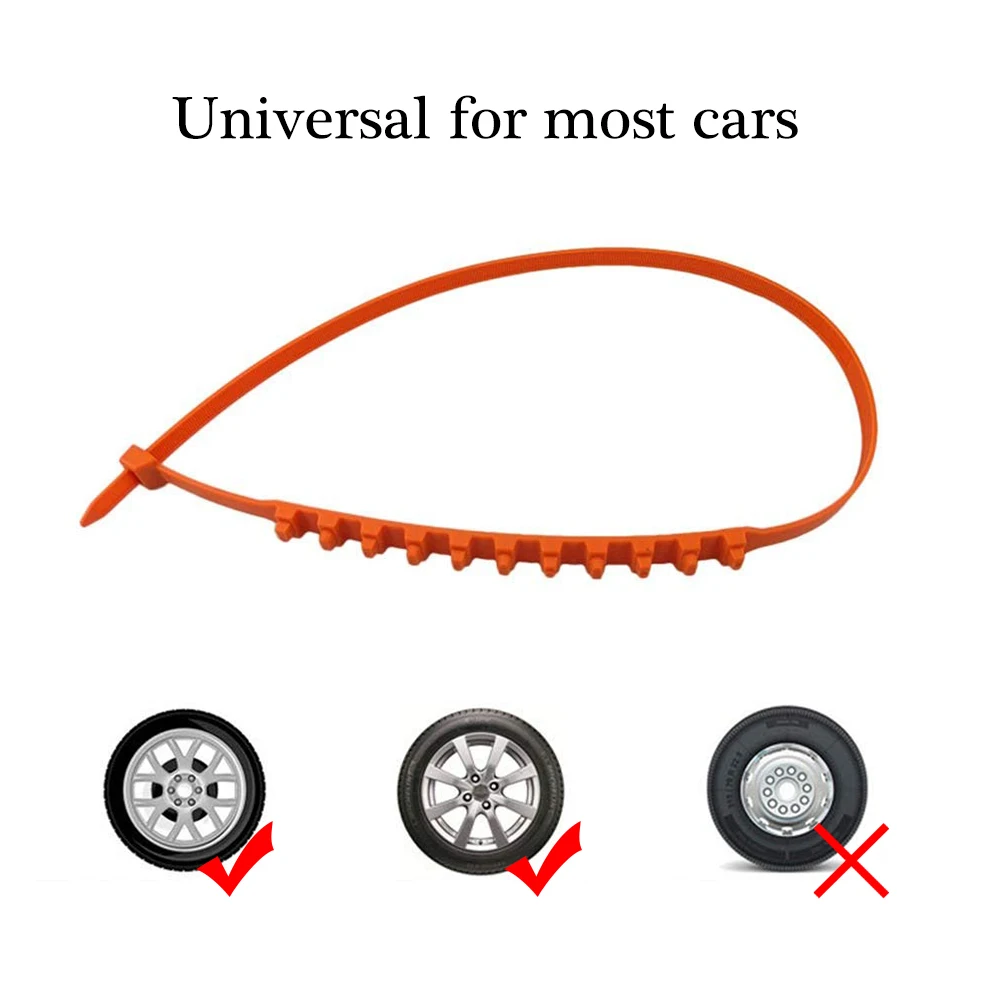 Универсальная аварийная Автомобильная противоскользящая цепь для снега на молнии, комплект для галстука, зимний Противоскользящий автомобильный ремень, автомобильные аксессуары