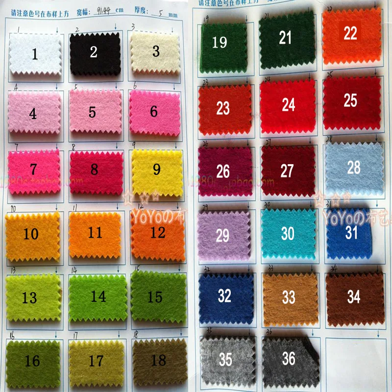 Tanie Wybrać kolor 5 MM gruby filc włókniny czuł 90X45 cm dla domu DIY Handmade czuł torba materiał tkaniny tkaniny