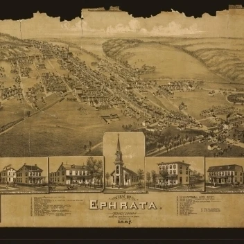 Antique Map of Ephrata Pennsylvania 1887 Lancaster County Poster Print (36 x 54)