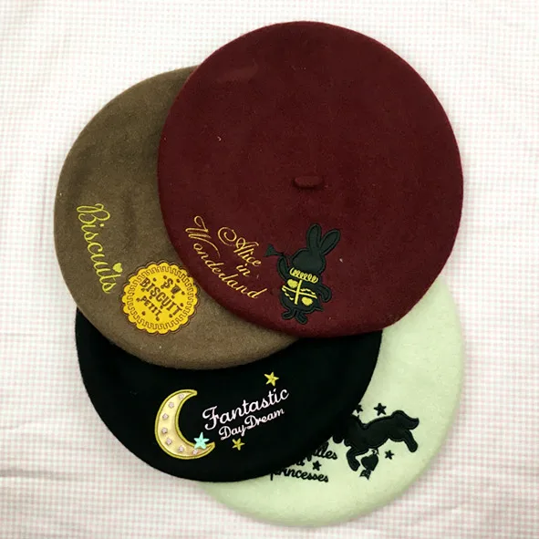 

Lolita Berets Rabbit Unicorn Woolen Sweety Girl Lady Cosplay Hat Free Shipping