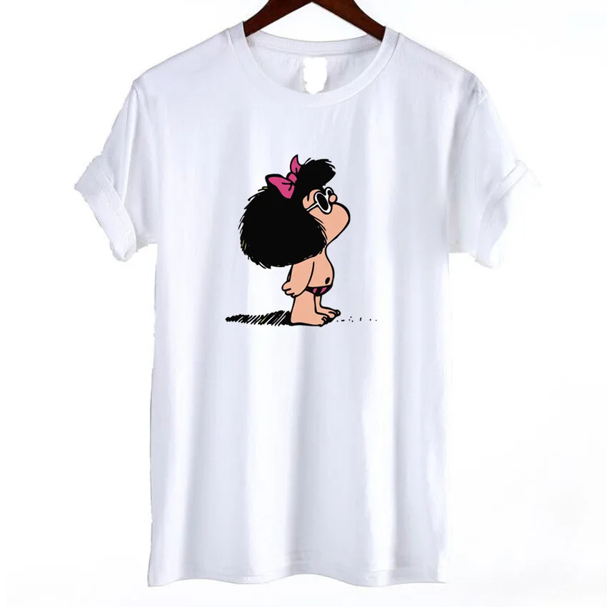 

Summer Casual Loose Harajuku Female Tshirt Toda Mafalda Print Women T shirt Funny Short Sleeve Round Neck T-shirt Lovely Clothes