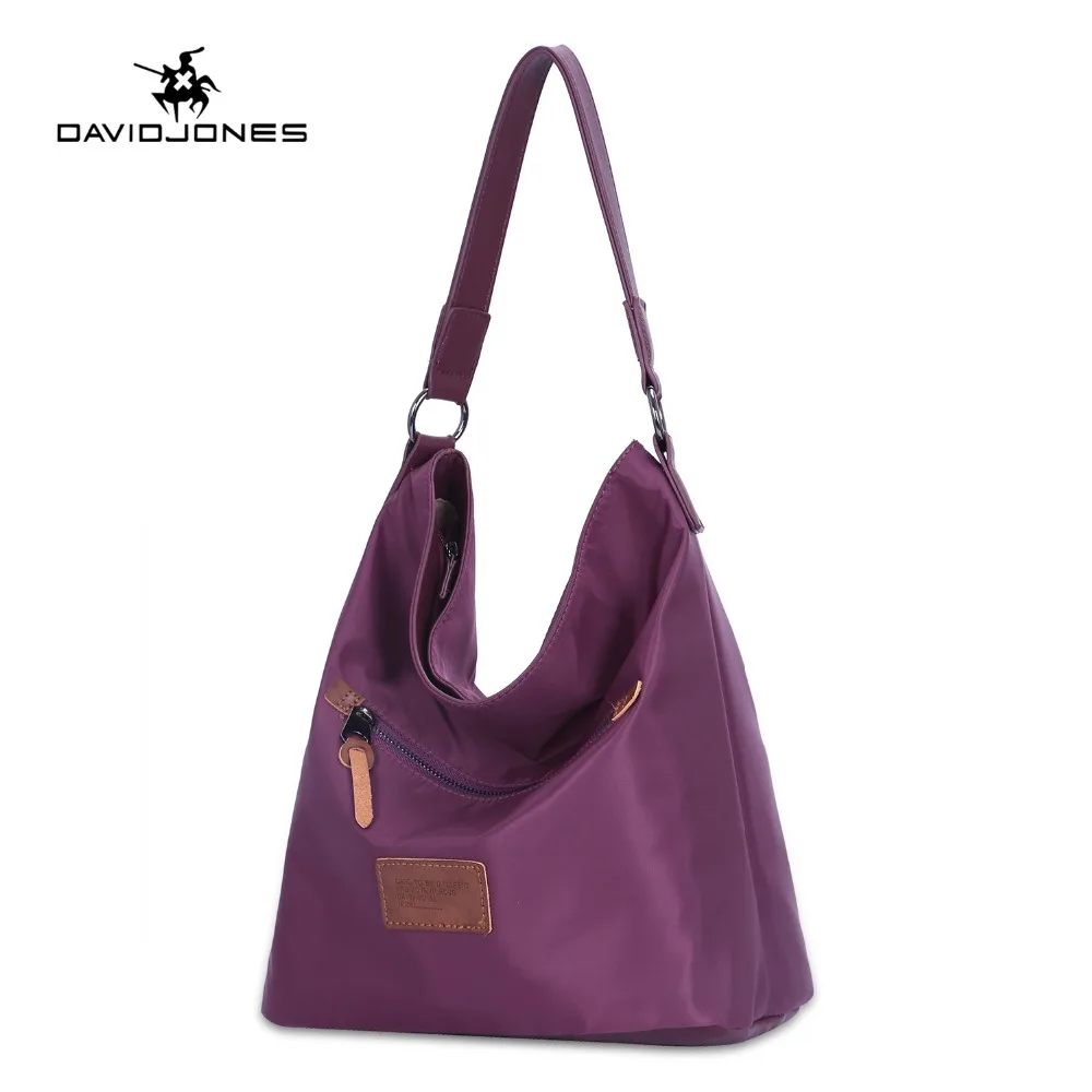 

DAVID JONES women handbag nylon female shoulder bags big lady waterproof shopping bag girl brand tote hobo bag drop shipping