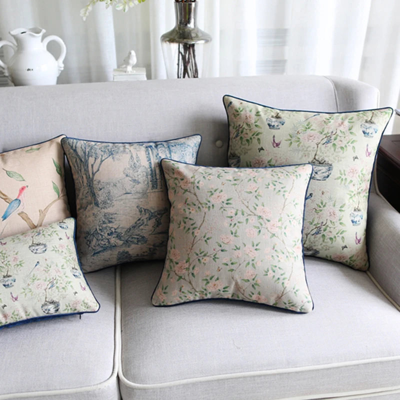 Wholesales Soft Velvet /cotton Linen Cushion Cover Country Style Shabby ...