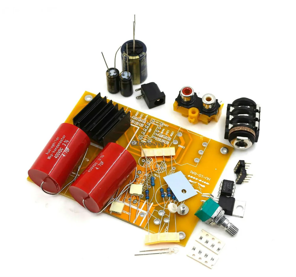 Free shipping HV 10 RA1 Headphone AMP Amplifier Kits Can Use Battery and Power Adapter