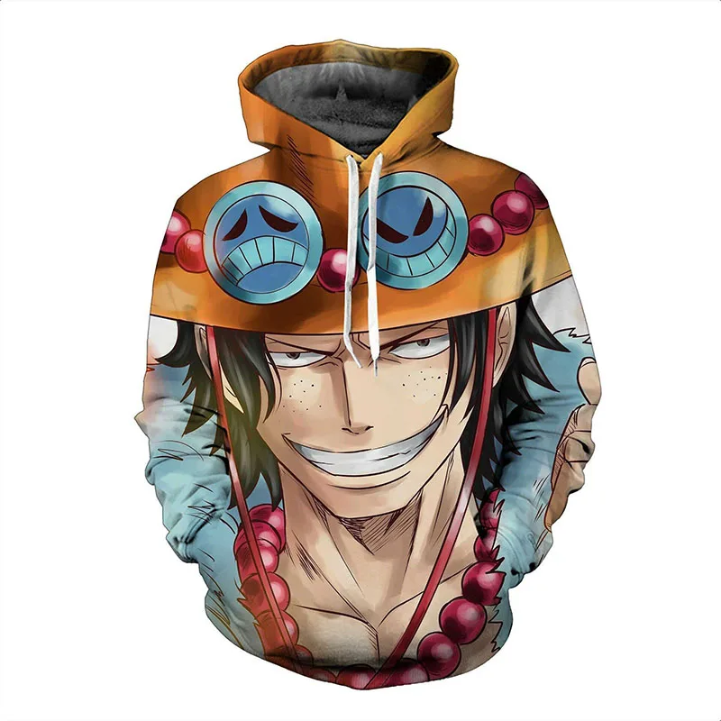 

Anime One Piece Hoodies 3D Print Pullover Sweatshirt Monkey D Luffy Ace Sabo Shanks Law Battle Tracksuit Outfit Casual Outerwear