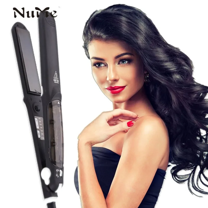 

Steam Hair Straightener Ceramic Curling Iron Flat Iron with Argan Oil Vapor Plate Hair Curler Styling Tool For Wet and Dry
