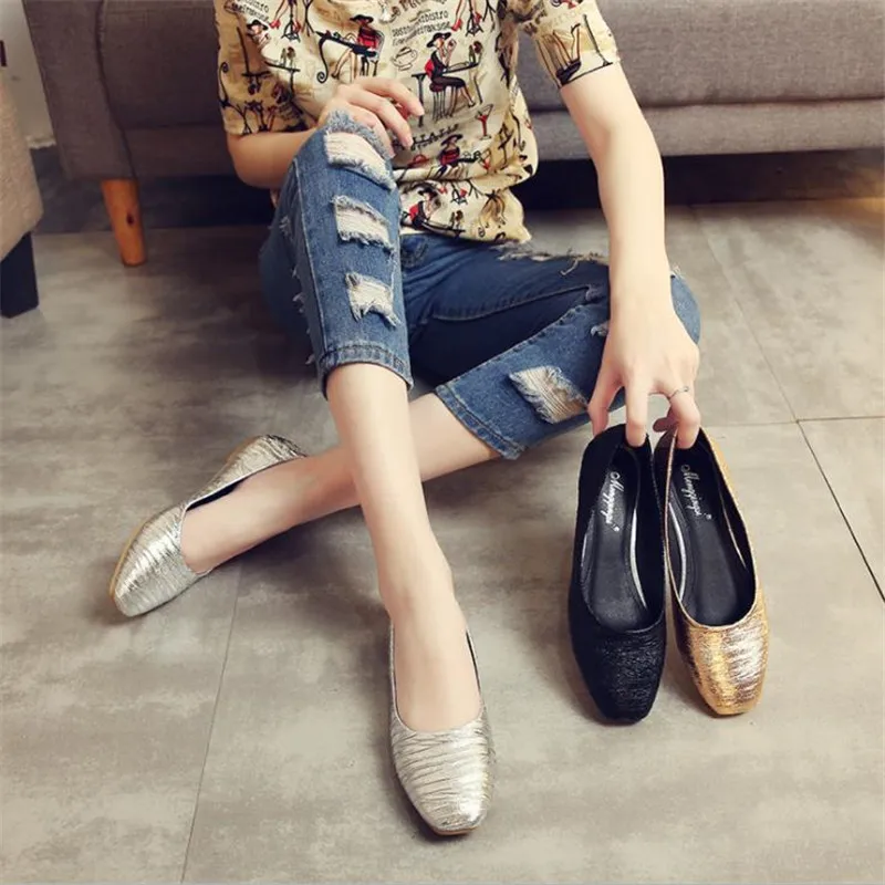 

2018 women flats Casual shoes Tide wild square Toe Leather women's shoes B93