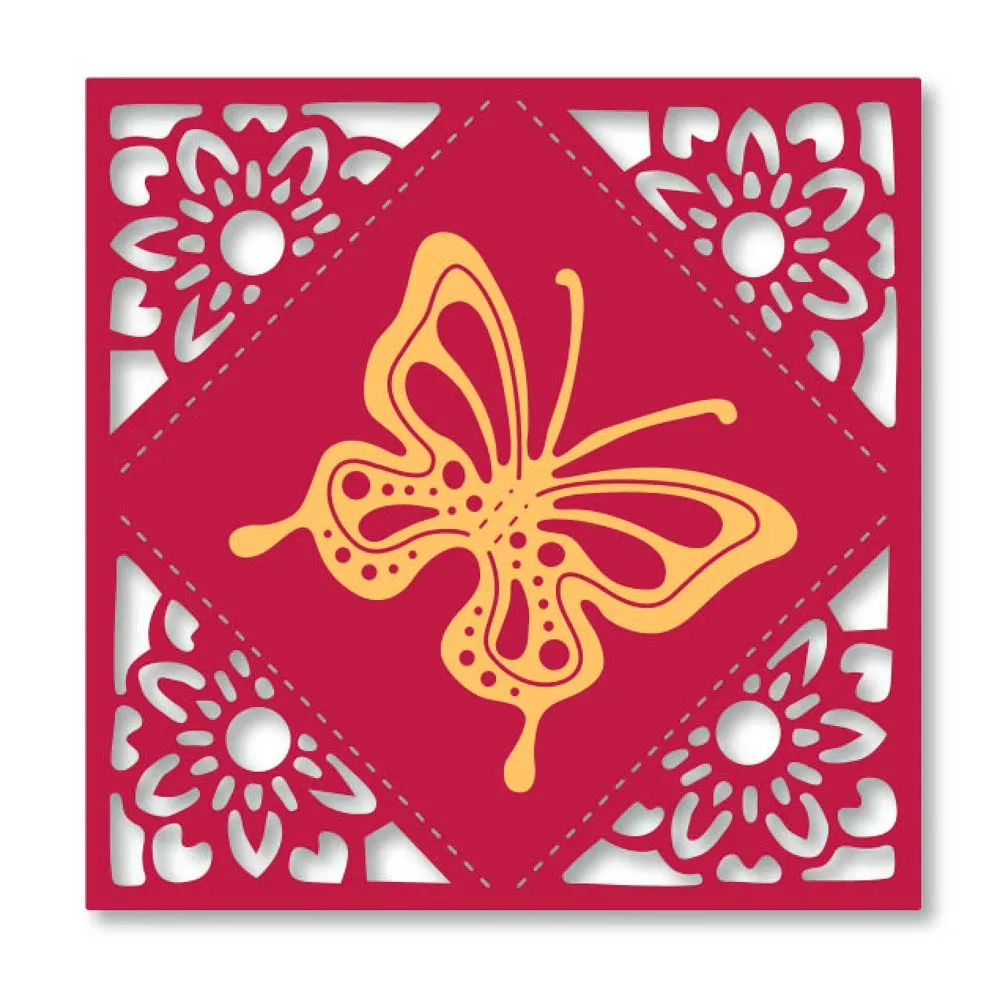 Estel Butterfly Floral Frame Metal Cutting Dies Scrapbooking Album Paper DIY Card decoration Craft Embossing Die Cuts New 2019 | Дом и сад