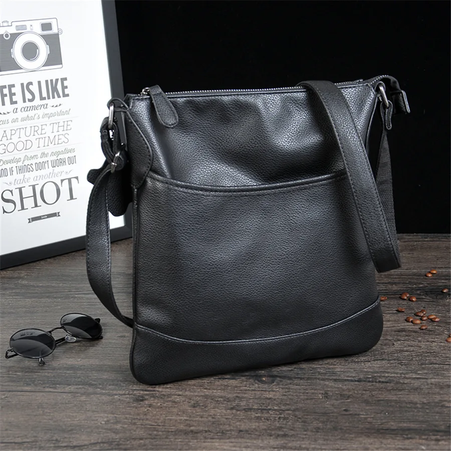 

Korean Version Leisure Men's Bag Litchi Pattern Pu Leather Men's Bag Single Shoulder Oblique Straddle Ipad Bag