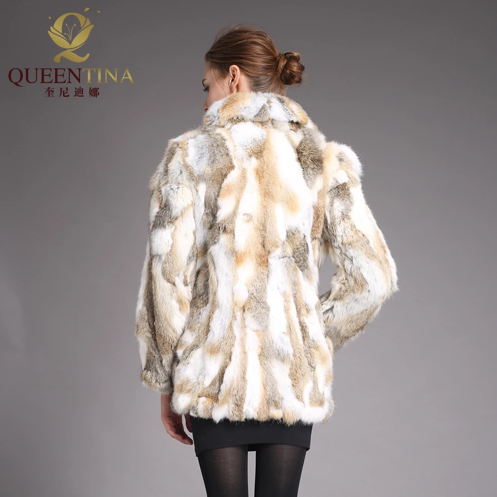 Женское пальто из настоящего меха кролика, меховые пальто для женщин, зимняя теплая меховая куртка с длинным рукавом, модная верхняя одежда, качественное пальто из натурального меха