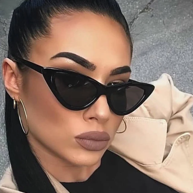 Lunettes de soleil œil de chat Sexy pour femmes, miroir de styliste de marque, Triangle noir, lentilles féminines, UV400 1
