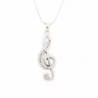 Lemegeton Silver Color Treble Clef Necklace Music symbol G Clef Necklace Snake chain Music Note Pendant Necklaces for Girls