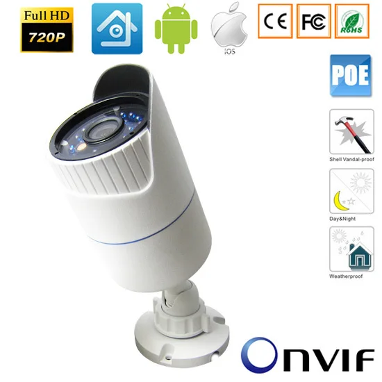 

720P/960P/1080P Waterproof Outdoor Onvif Camera IR Night Vision Security IP 48V POE Camera Power Over Ethernet xmeye