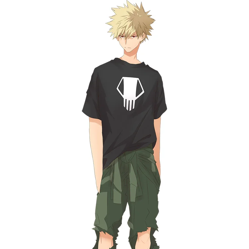 Футболка с короткими рукавами в стиле аниме My Hero academic Bakugou Katsuki одежда уличном