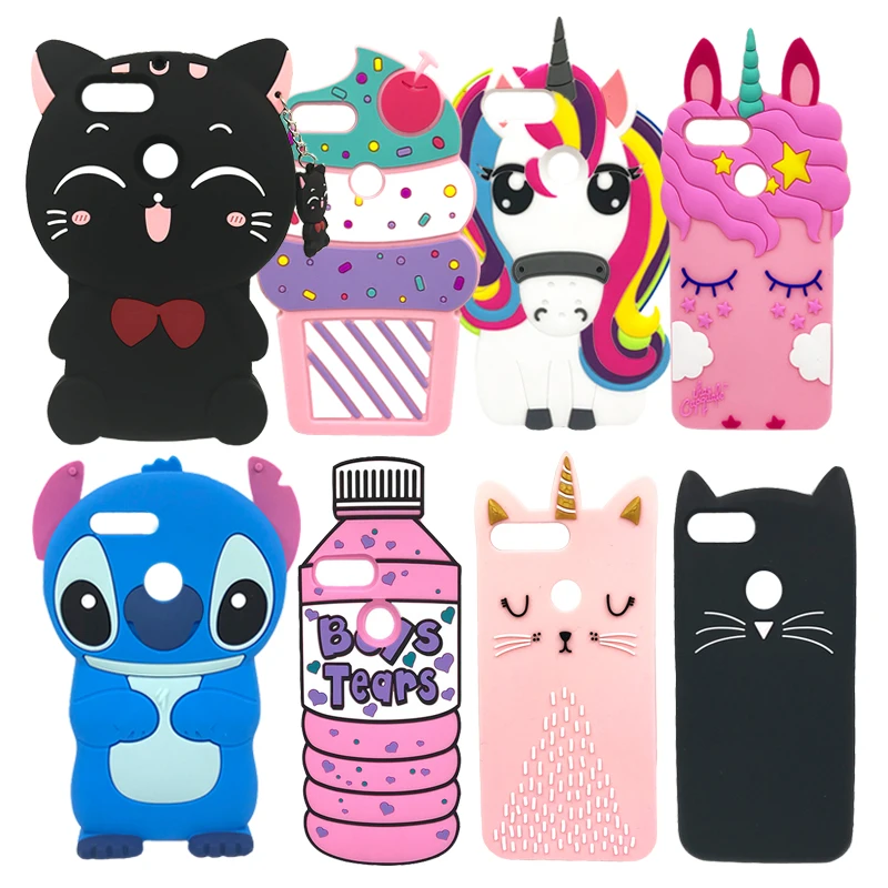 

For Huawei P Smart Case Silicone Cute 3D Unicorn Cat Cartoon Soft Cover Phone Case For Huawei P Smart FIG-LX1 PSmart 5.65 2018