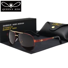 QUEENS KISS HD Polarized Men Sunglasses brand designer Retro pilot Sun Glasses Accessories driving goggles oculos