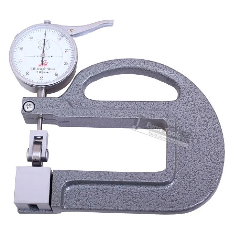 Dial Thickness Gauge 0 10*100mm With Roller Ingerts 6 Jewels Shockproof ...