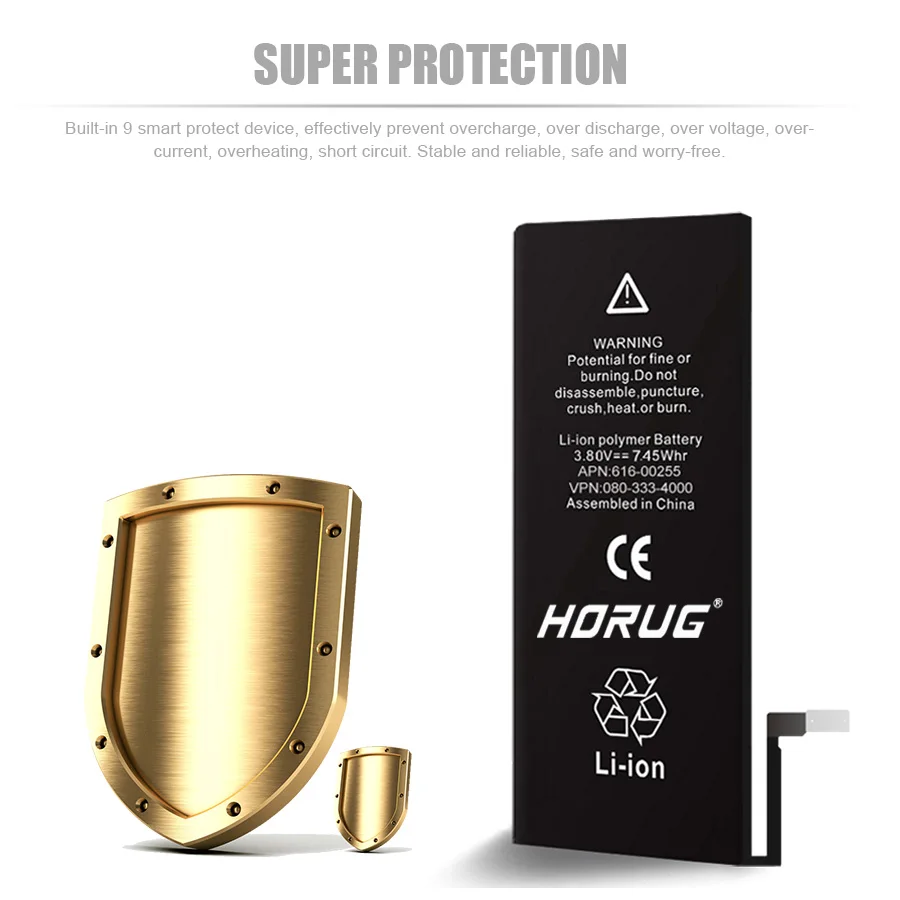 2019 NEW HORUG 100% Original Mobile Phone Battery For iPhone 7 Battery Original Capacity Sticker Replacement Phone Batteries