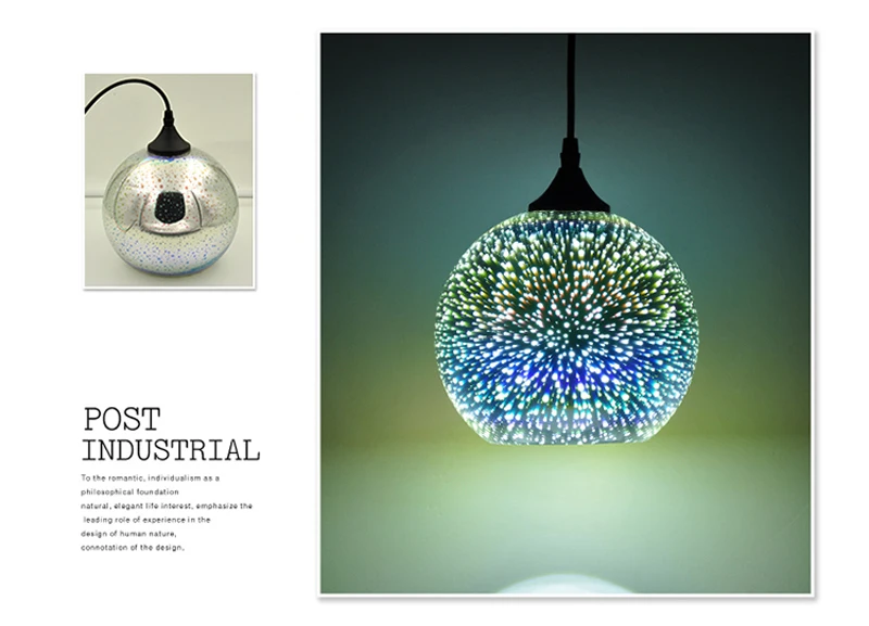 Horsten Novelty Modern LED Pendant Light Glass Hanging Lamps 3D Design Lamp E27 110V 220V For Bar Restaurant Cafe Living Room Lamp (9)
