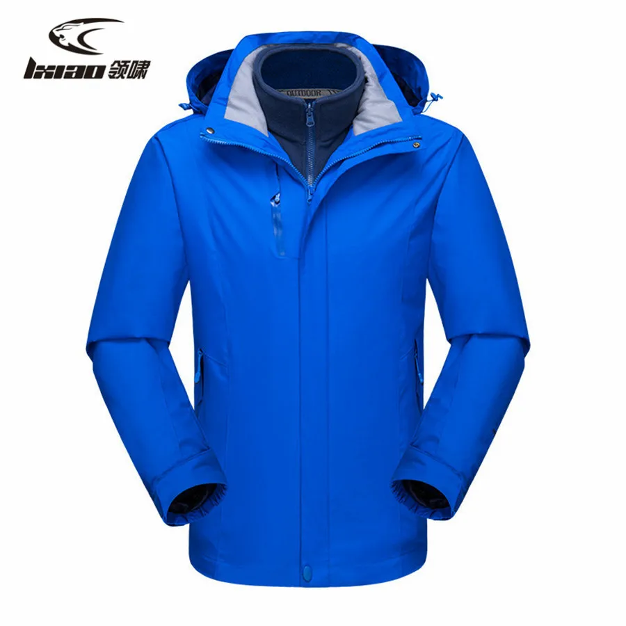 

LXIAO Winter Jacket Men Windbreaker 2pcs Softshell Jacket Men Fleece Hiking Camping Male Coat Waterproof Outdoor Jacket Men