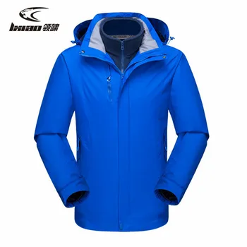 

LXIAO Winter Jacket Men Windbreaker 2pcs Softshell Jacket Men Fleece Hiking Camping Male Coat Waterproof Outdoor Jacket Men