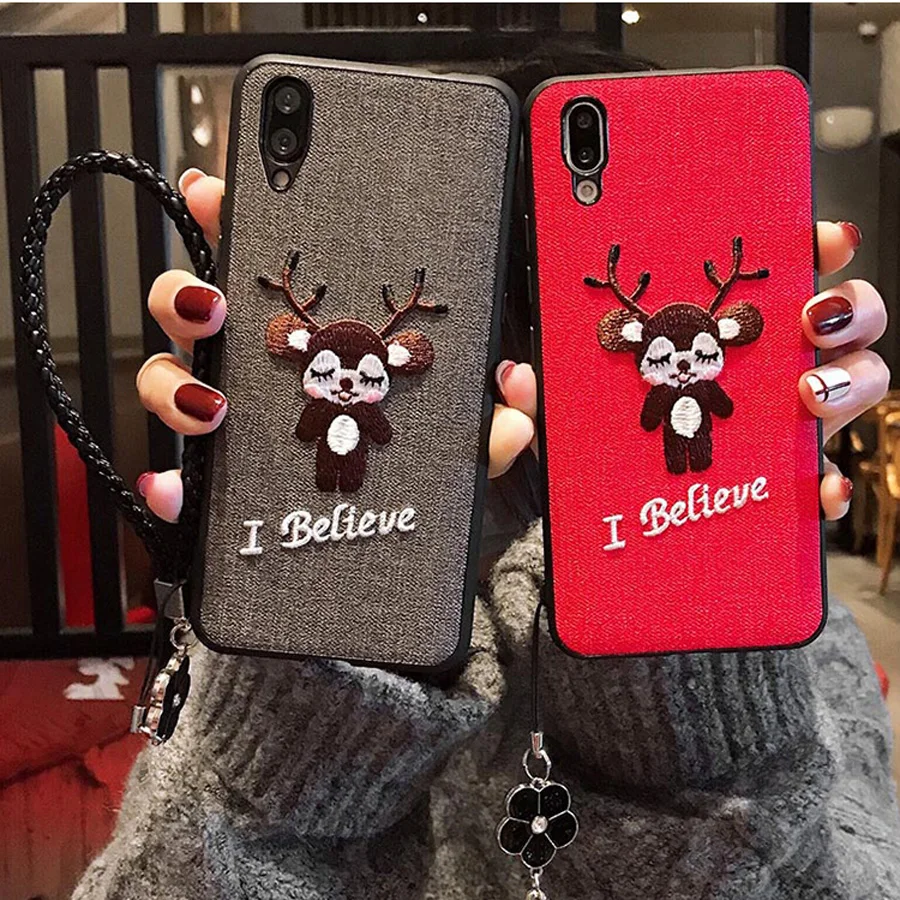 

case for huawei P20 lite P20 pro case cover luxury embroidery deer glitter flower tpu+pc hard phone bag case for huawei honor 10